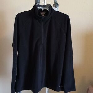 EDDIE BAUER WOMEN'S PULLOVER  FLEECE ZIP-UP BLACK JACKET SIZE XXL